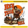 He’s From Texas I Can Tell PNG vintage Texas Chainsaw Massacre inspired Halloween sublimation design with retro sunset and chainsaw character