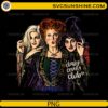 Hocus Pocus PNG featuring retro witch sisters in a colorful Halloween design