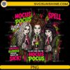 Hocus Pocus Spell PNG featuring colorful witches with magical drinks and retro Halloween graphics