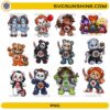 Horror Care Bears Halloween PNG Bundle featuring cute spooky horror bear characters inspired by Halloween villains and creepy creatures
