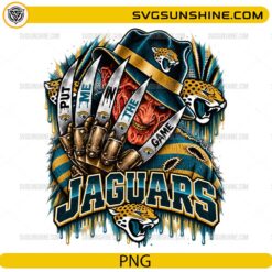 Jacksonville Jaguars Freddy Krueger PNG featuring Put Me In The Game quote and Halloween football artwork