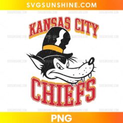 Kansas City Chiefs Big Bad Wolf Football PNG vintage cartoon wolf football digital design