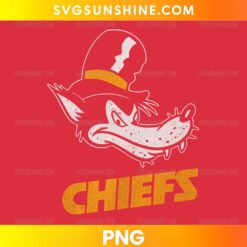 Kansas City Chiefs Big Bad Wolf PNG retro Chiefs Kingdom cartoon football design