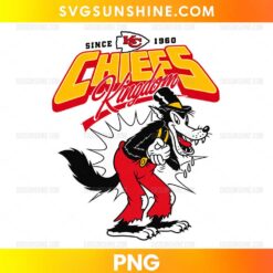 Kansas City Chiefs Big Bad Wolf PNG retro football cartoon wolf design
