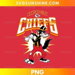 Kansas City Chiefs Disney's Big Bad Wolf PNG vintage cartoon wolf football design