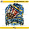 Los Angeles Chargers Freddy Krueger PNG featuring Put Me In The Game quote and Halloween football artwork