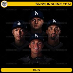 Los Angeles Dodgers Players PNG baseball team collage digital download with transparent background
