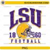 LSU Football 1860 PNG vintage football helmet design with distressed collegiate lettering