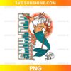 Miami Dolphins King Triton Miami PNG featuring a sea king holding a trident with Miami typography and football-inspired colors.