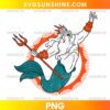 Miami Dolphins King Triton PNG featuring a powerful ocean king holding a trident in aqua and orange football-inspired colors.