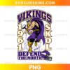 Minnesota Vikings Marvel Thor PNG featuring a hammer-wielding thunder warrior in purple and gold football-inspired colors.