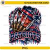 New England Patriots Freddy Krueger PNG featuring Put Me In The Game football horror design with claw glove and red white blue team colors