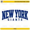 New York Giants PNG featuring bold blue varsity-style football typography design