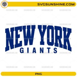 New York Giants PNG featuring bold blue varsity-style football typography design