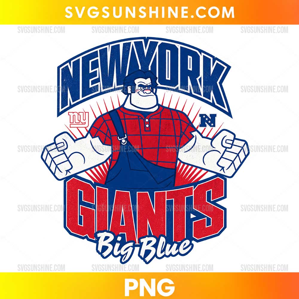 New York Giants Wreck-It Ralph PNG vintage football cartoon character digital download