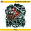 New York Jets Freddy Krueger PNG featuring Put Me In The Game football horror design with claw glove and green white team colors