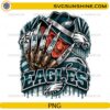 Philadelphia Eagles Freddy Krueger PNG featuring Put Me In The Game football horror design with claw glove and midnight green team colors