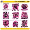 Pink Out Football Breast Cancer Awareness PNG Bundle with football players, pink ribbons, tackle cancer, and game day awareness designs