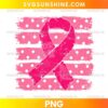 Pink Ribbon Breast Cancer Awareness PNG featuring a distressed pink ribbon with pink polka dot background