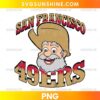San Francisco 49ers Stinky Pete PNG retro football fan design with vintage prospector character