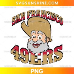 San Francisco 49ers Stinky Pete PNG retro football fan design with vintage prospector character