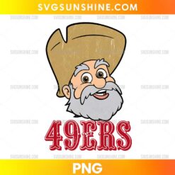 San Francisco 49ers Stinky Pete Toy Story PNG featuring a vintage prospector character with western hat and retro football-inspired typography.
