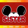 Sister Mickey Head SVG Disney inspired cut file for Cricut and Silhouette crafting projects
