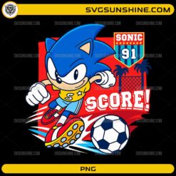 Sonic Soccer Score PNG football cartoon design with soccer ball and score graphic for sublimation and Cricut