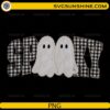 Spooky Ghost Applique Halloween PNG with buffalo plaid spooky lettering and cute lace ghost characters