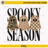 Spooky Season Ghosts PNG with camouflage leopard and checkered pattern ghosts for Halloween designs