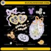 Spooky Vibes Disney Halloween PNG featuring pastel Halloween decorations castle pumpkins balloons and cute spooky elements