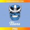 Tennessee Titans Thanos Helmet PNG featuring a blue titan face combined with a football helmet design