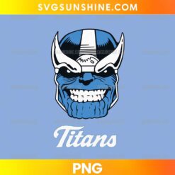 Tennessee Titans Thanos Helmet PNG featuring a blue titan face combined with a football helmet design