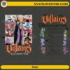 Villains Halloween Tour PNG featuring iconic animated villains with spooky Halloween gothic typography and tour poster design