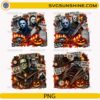 Vintage Horror Movie Halloween PNG Bundle featuring classic horror-inspired Halloween designs with pumpkins and autumn elements