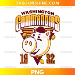 Washington Commanders Hamm 1932 PNG retro football fan design with piggy bank cartoon character