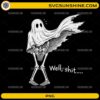 Well Shit Ghost Skeleton PNG featuring a skeleton wearing a ghost costume with a funny Halloween quote