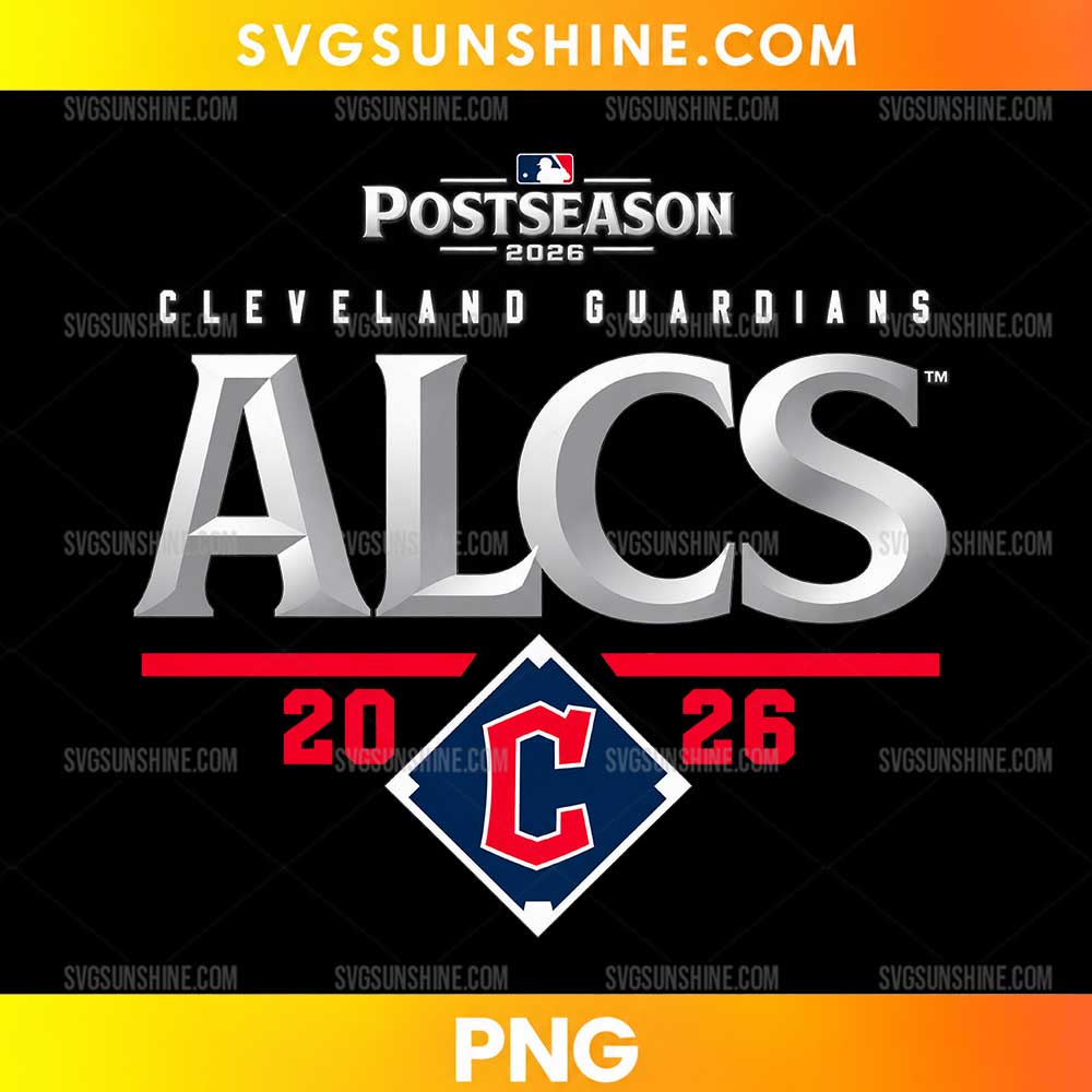 Cleveland Guardians ALCS 2026 PNG featuring metallic silver ALCS lettering, red 2026 numerals, and a diamond-shaped red C emblem.