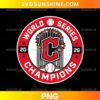 Cleveland Guardians World Series Champions 2026 PNG with a circular red badge, central C emblem, baseball details, and white lettering.