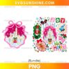 Disney Christmas Castle PNG Bundle featuring a magical holiday castle ornament and festive Christmas clipart elements