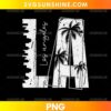 Los Angeles LA Dodgers PNG featuring oversized white LA lettering, black palm trees, a city skyline, and distressed vintage textures