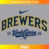 Milwaukee Brewers 2026 World Series PNG featuring navy blue and gold Brewers lettering with a classic championship script design