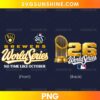 Milwaukee Brewers 2026 World Series PNG front and back design featuring Brewers script, No Time Like October slogan, and a golden championship trophy