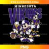 Minnesota Vikings Disney PNG featuring football-themed cartoon-inspired characters in purple football uniforms