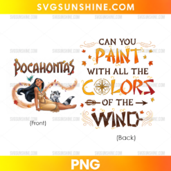 Pocahontas Disney PNG Design – Autumn Colors Wind Digital Download for T-Shirts