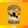 Pittsburgh Steelers Steel City Football PNG featuring a cartoon football character in a black and gold outfit with bold vintage-inspired lettering.