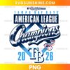 Tampa Bay Rays 2026 American League Champions PNG design with blue and silver championship lettering