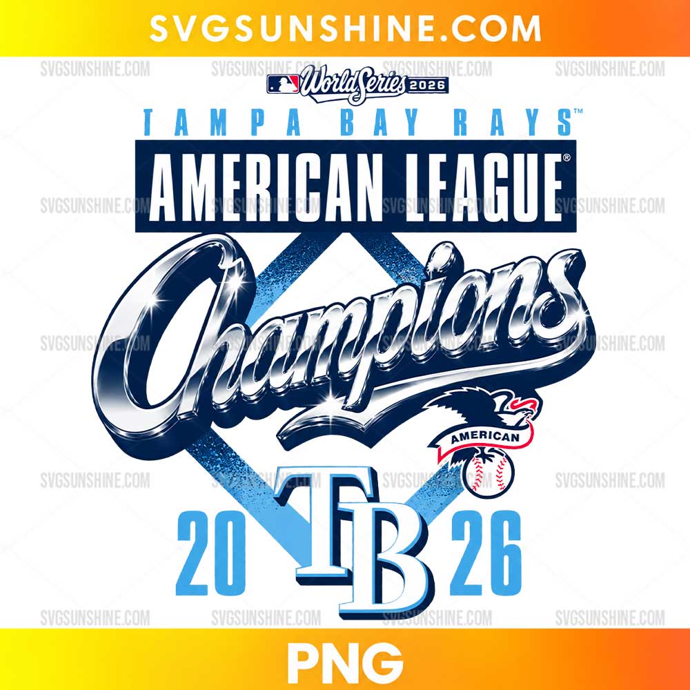 Tampa Bay Rays 2026 American League Champions PNG design with blue and silver championship lettering