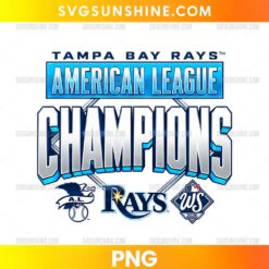 Tampa Bay Rays 2026 Champions PNG featuring metallic silver Champions lettering, a blue American League banner, and baseball-inspired emblems.