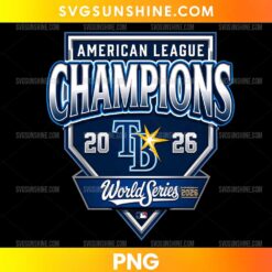 Tampa Bay Rays 2026 World Series Champions PNG featuring a navy shield, metallic silver lettering, a gold star, and a TB emblem.